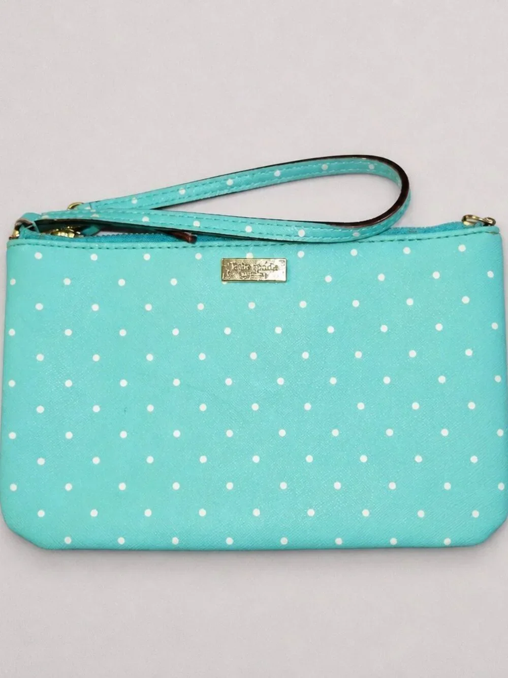 Kate Spade Wristlet Clutch Turquoise Polka Dot